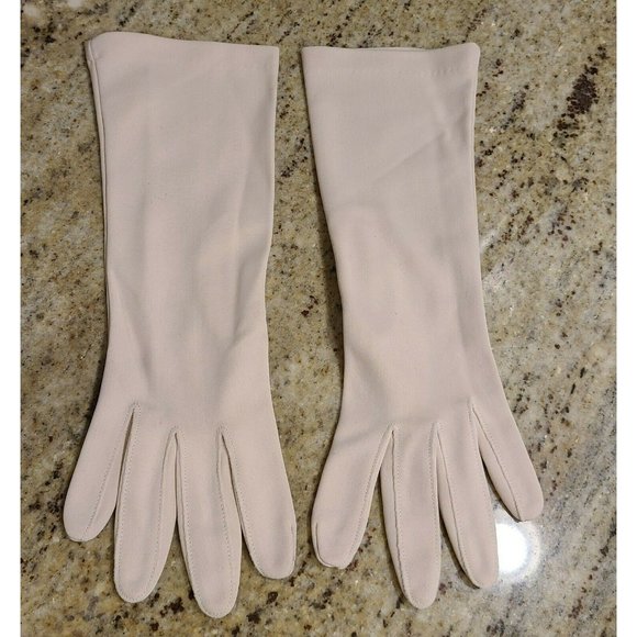 Unbranded Accessories - Vtg Cream Color Nylon 10.5" Formal Stretch Women's Gloves. One size fits all USA
